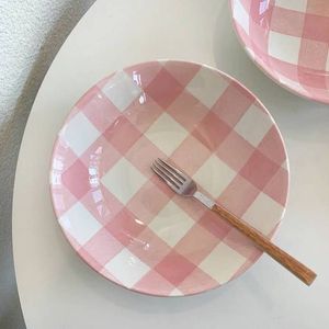 Ensemble d'assiettes plates en céramique bleue, faites à la main, avec glaçure craquelée, design Wabi Sabi, couleur bleu uni - Product Image 5