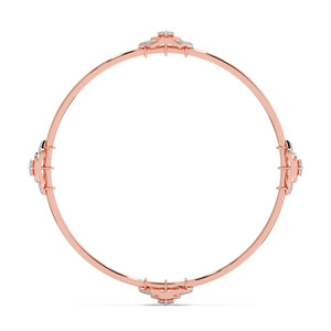 Interwoven Oval Link Diamond Accent <b>Bangle</b> <b>Bracelet</b> - Product Image 3
