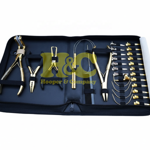 Kit de Herramientas para Extensiones de Cabello al por Mayor en OFERTA: Alicates Dorados de Acero Inoxidable para Cinta y Bucle, Kit Comercial para Cabello con Estuche Color Durazno - Product Image 2