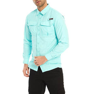 Chemises pour hommes, chemises de travail, chemises formelles de bureau, chemises décontractées à double poche, chemises en coton, col rabattu, coupe ample, couleur unie, manches longues - Product Image 2