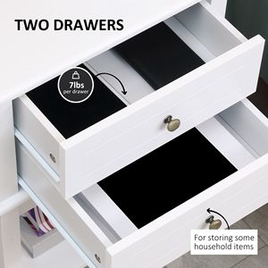 Tavolo laterale moderno divano bianco con cassetti e ripiano per soggiorno camera da letto mobili - Product Image 6