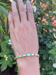 Natural Emerald Bangle <b>Bracelet</b> 925 Sterling <b>Silver</b> Gold Plated Oval Gemstone Handmade Jewelry Wholesale Manufacturer - Product Image 5