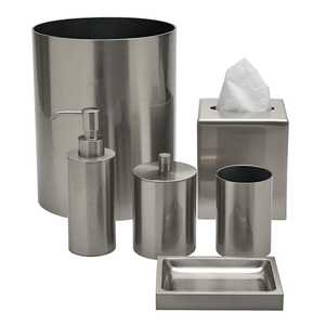 Metal Bathroom <b>Set</b> With <b>Soap</b> Pump Toothbrush Holder Tumbler And <b>Soap</b> Dish For Modern Homes - Product Image 6