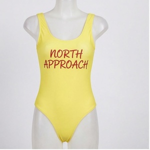 ชุดว่ายน้ำวันพีซสีเหลืองพร้อมลายพิมพ์ North Approach คอกลมทรงเสื้อกล้าม ชุดว่ายน้ำสำหรับผู้หญิง - Product Image 1