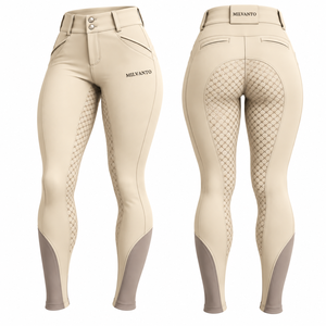 Leggings d'équitation pour femme personnalisés, taille haute, avec grip en silicone intégral, extensibles - Product Image 1