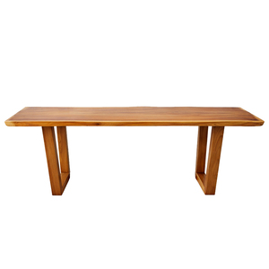 Table à manger rectangulaire en bois de Suar d'Indonésie, bord brut, esthétique rustique, meubles artisanaux pour grandes villas et projets hôteliers - Product Image 2