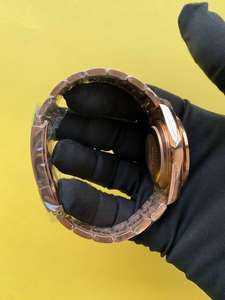 BOJ Plain R.O.L.E.X.76 Baguette Diamond On Bezel Gold Tone Stainless Steel Chrono Mechanical Auto <b>Watch</b> For <b>Men</b> At Low Price Hot - Product Image 4