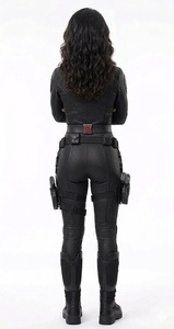 Mono táctico de piel sintética negra para mujer con fundas y botas, disfraz de cosplay para adultos, inspirado en películas y series de televisión. - Product Image 4