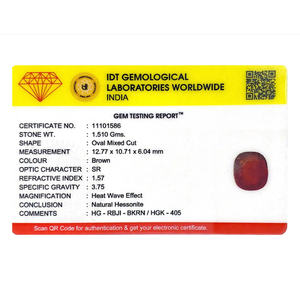 Natural Hessonite Gomed 7.55 Carat Oval Cut Loose Gemstone for Fine Jewelry - Product Image 4