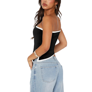 Top Corto sin Tirantes para el Verano, Estilo Casual y Sencillo para Vacaciones en la Playa, Top Tubo para Mujer, Estilo Urbano, Ajuste Moderno, OEM - Product Image 2