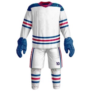 Uniforme de hockey sur glace sur mesure confortable en stock, 100% polyester, uniformes de hockey sur glace de haute qualité - Product Image 6