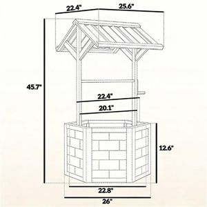 Fioriera a Forma di Pozzo dei Desideri in Legno Color Cuoio che Aggiunge un Tocco di Eleganza al Tuo Giardino - Product Image 6