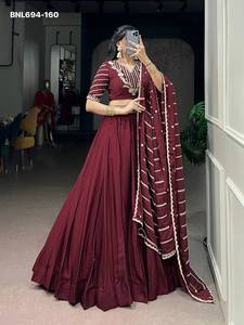 Premium Quality Rangoli Crush with Sequins-Thread Embroidered <b>work</b> <b>Belt</b> Lehenga with Choli-Dupatta Indian Supplier - Product Image 3