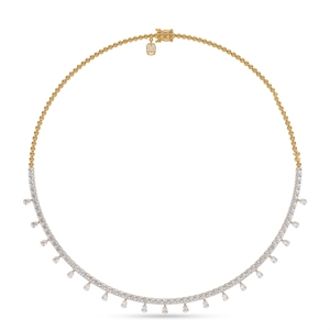 Collier tennis élégant Eternal Dew avec diamants de laboratoire et diamants naturels, en argent sterling 9KT 10KT 14KT 18KT, bijoux pour femmes - Product Image 2