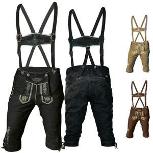 Costume Lederhosen bavarois authentique pour homme – Tenue d'Oktoberfest en cuir véritable de qualité supérieure avec broderies traditionnelles - Product Image 3