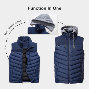 Custom Design Puffer Vest Warm Winter Casual Clothes <b>Quilted</b> Waistcoat Hooded Outdoor Street Wears Padded Puffer Vests Gilets - Product Image 2