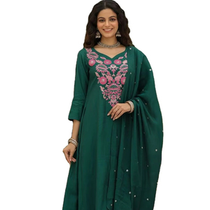 พร้อมสั่งซื้อชุดสัลวาร์ผ้าไหมดีไซน์เนอร์สุดหรูหราและสวยงาม พร้อมความสบายและความพึงพอใจ / คอลเลคชั่นชุดคุर्ติแฟนซี - Product Image 1