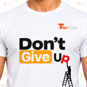 Tiierwear Men's <b>White</b> Short Sleeve <b>T</b>-<b>Shirt</b> Don'<b>t</b> Give Up Printed Casual O-Neck Regular Fit Cotton Jersey <b>Shirt</b> for men - Product Image 5