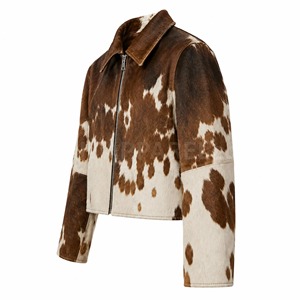 Veste en cuir PU marron pour homme, respirante, col montant, coupe classique, style HIGH STREET, fermeture éclair, pour l'hiver - Product Image 3