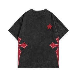 T-shirt vintage délavé style USA, coton vieilli, streetwear homme, marque personnalisée, sportswear de haute qualité - Product Image 5