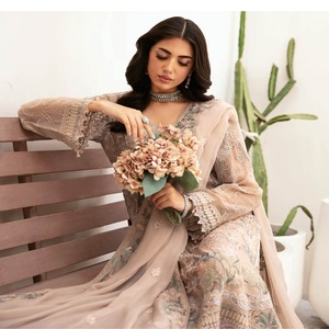 Heavy Embroidered Chiffon Three Piece Punjabi Suits Ramsha Vol V-26 <b>Long</b> Maxi Frock <b>for</b> Party Wear-<b>Eid</b> <b>Dresses</b> <b>for</b> Women - Product Image 6
