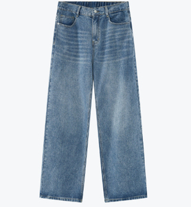 Custom Women's Vintage Stonewashed Denim <b>Jeans</b> Breathable <b>Embroidered</b> Letter High Quality Winter Autumn Spring Straight Loose - Product Image 5