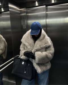 Veste en fausse fourrure de renard style américain Nesta Sports pour femmes, taille plus, col rabattable, manteau court, automne hiver, fourrure artificielle - Product Image 6