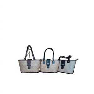 Sac fourre-tout en rotin tissé à la main, écologique, léger, imperméable, avec fermeture éclair, sac de plage artisanal, motif bohème, cuir - Product Image 4