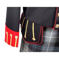 Veste Kilt Écossaise Bicolore pour Homme à Col Montant et Patchwork Rouge & Noir – Uniforme le Plus Vendu 2026