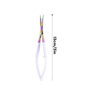 Ciseaux à ressort en acier inoxydable HASIBI NAQ5 de 5 pouces avec bord croisé droit et pointe affûtée pour le modelage des sourcils et des cils - Product Image 4