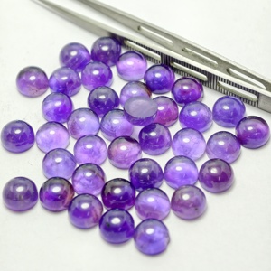 Pierre précieuse d'améthyste naturelle, pierre ronde, 13 mm, pour la fabrication de bijoux - Product Image 3