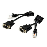Câble en Y RJ45 mâle vers double DB9 9 broches RS232 pour communication de débogage de console PLC et servo - Vente en gros personnalisée