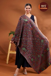 Floral Digital Print Shawl <b>Wrap</b> Tassel Trim Quick Dry Breathable Winter Scarf for Women - Product Image 4