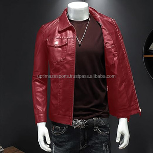 Veste en cuir de style vintage pour hommes Look de moto classique Finition rétro Vêtements d'extérieur durables pour les motards et les amateurs de mode - Product Image 3