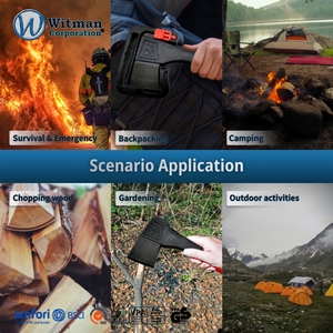 ขวานอเนกประสงค์ขนาด 25 ซม. สำหรับงานอุตสาหกรรม ใช้งานกลางแจ้ง ด้ามไฟเบอร์กลาส เหล็กกล้าคาร์บอนสูง เหมาะสำหรับตั้งแคมป์ ตัดกิ่งไม้ หั่นไม้ - Product Image 6