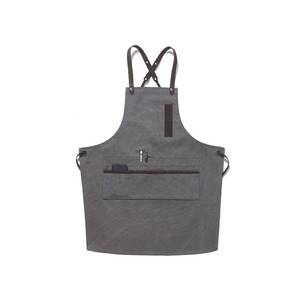 Tablier de mixologue en toile premium avec bretelles en cuir réglables, uniforme de bar professionnel, double couture, passants pour outils, pour les professionnels - Product Image 1