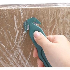 Cuchilla de Seguridad Ergonómica Verde, Paquete de 5 Cuchillas para Cortar Film, Correas y Cajas, Cuchillo Multiusos para Abrir Paquetes - Product Image 3
