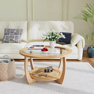 Table basse ronde en rotin Mobilier élégant et écologique - Product Image 5