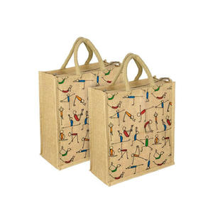 Durable Reusable Jute Handbag Lightweight Foldable Natural Fiber Unisex Carry <b>Bag</b> for Daily Shopping Travel and Casual Outings - Product Image 1