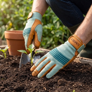 Gants de sécurité UMIRX en coton/élasthanne, paume en tissu tricoté, manchette à enfiler, résistants à l'abrasion, ambidextres, respirants, écologiques - Product Image 5