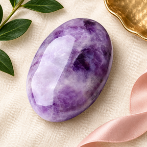 Amethyst <b>Crystal</b> Palm Stone Polished Oval Worry Stone <b>for</b> Feng Shui Healing Anti-Anxiety Relief Home Decor <b>Gift</b> - Product Image 6