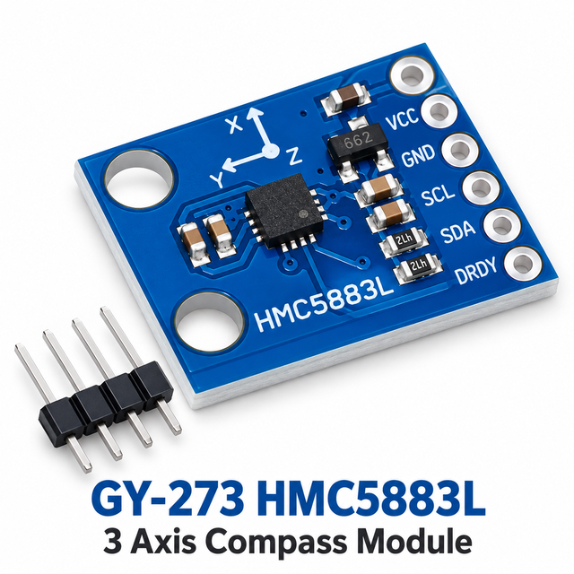 Stock GY-273 HMC5883L 3 Axis Magnetometer Sensor Electronic Compass Module I2C Magnetic Field Detector for Robot Navigation