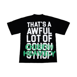 High Quality 100% Cotton <b>Collarless</b> Customized Logo Printed 220g Breathable Woven Worsted Fabric Short Sleeve Oversized Unisex - Product Image 1