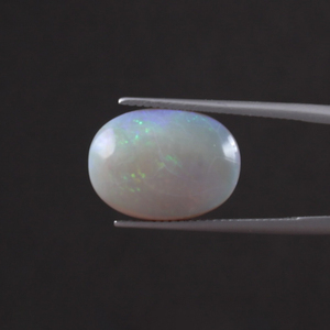 Opale Pierre Précieuse Non Montée 7,38 Carats Ovale 17x12mm Taillée à la Main Polie Certifiée IGI Blanche Naturelle Traitée à la Cire/Huile pour Bijoux - Product Image 1