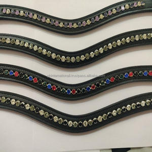 Banda de cuero para cejas de caballo de la mejor calidad Forma de onda Cristal Oro Rosa Humo Topacio Color Canal vacío Banda para cejas - Product Image 2