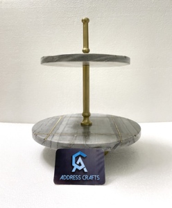 New Arrival Marble Round Modern <b>Cake</b> Stand with Brass Inlay <b>Cake</b> <b>Decorating</b> <b>Supplies</b> & Tools for Wedding Events Parties - Product Image 5