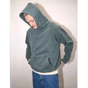 Sudadera con capucha de Moda Verde lavada vintage personalizada-Sudadera con capucha de color sólido liso para hombres y mujeres en ropa de calle - Product Image 2