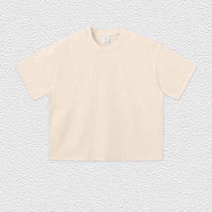 T-shirt Cropped Boxy Fit en Coton Lourd pour Homme – Style Streetwear Oversize, T-shirt Vierge Coupe Boxy, Personnalisable avec Logo - Product Image 4