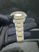Montre mécanique automatique de luxe vintage pour homme NYC DIAMOND EMPIRE, en acier inoxydable, avec diamants Moissanite, boîtier rond