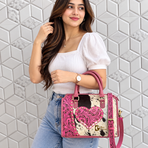 Nouveau sac à main Speedy en cuir sculpté à la main, de luxe, de créateur, en cuir de cheval, style bohème gypsy, sac à bandoulière fait main élégant - Product Image 3